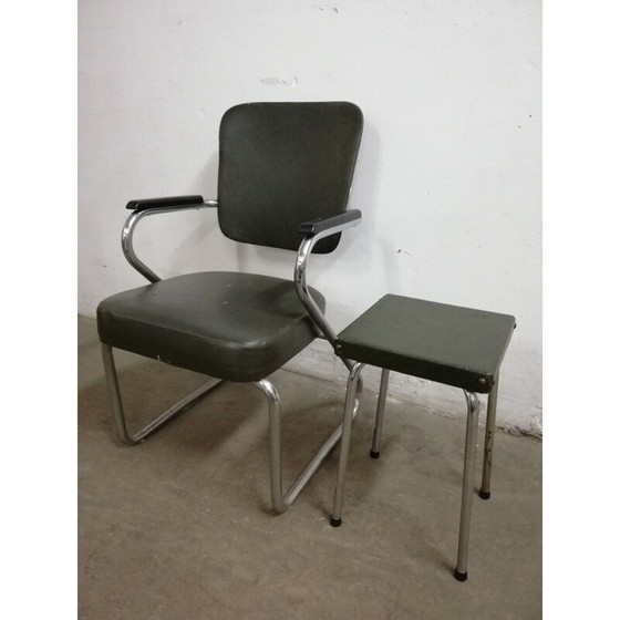 Image 1 of Paire de fauteuils fana vintage avec tabouret par Paul Schuitema, Pays-Bas 1950