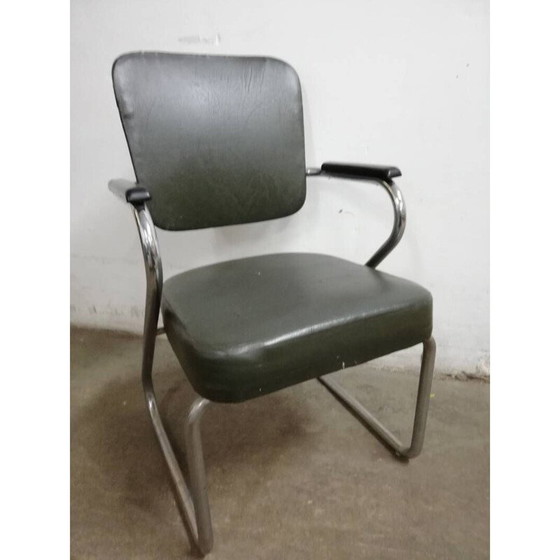 Image 1 of Paire de fauteuils fana vintage avec tabouret par Paul Schuitema, Pays-Bas 1950