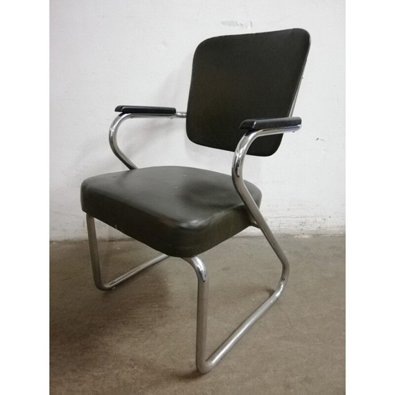 Image 1 of Paire de fauteuils fana vintage avec tabouret par Paul Schuitema, Pays-Bas 1950
