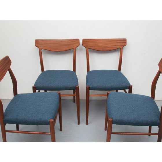 Image 1 of Ensemble de 4 chaises de salle à manger vintage en teck par Gustav Herkskröter pour Lübke, Allemagne années 1960