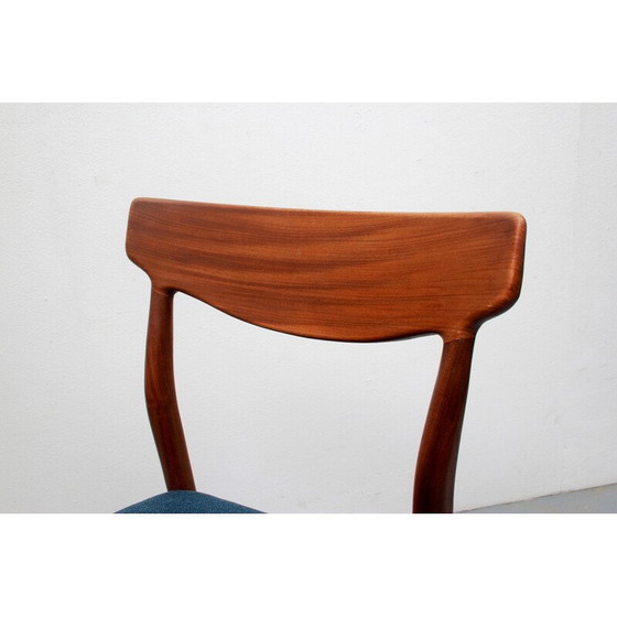 Image 1 of Ensemble de 4 chaises de salle à manger vintage en teck par Gustav Herkskröter pour Lübke, Allemagne années 1960