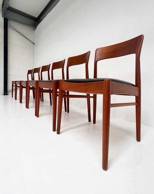 Ensemble de 6 chaises modèle 26 par Henning Kjaernulf pour Kurop Stolefabrik, 1960's