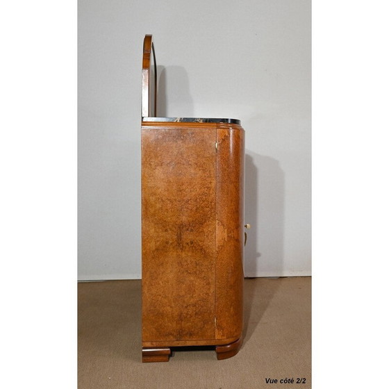 Image 1 of Buffet vintage en cèdre et marbre noir pour Maison Stourm, années 1940