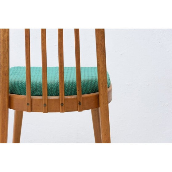 Image 1 of Ensemble de 4 chaises de salle à manger en hêtre du milieu du siècle, Tchécoslovaquie années 1960