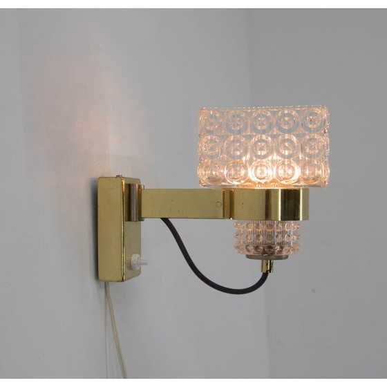 Image 1 of Paire d'appliques vintage à abat-jour en verre par Lidokov, Tchécoslovaquie 1970