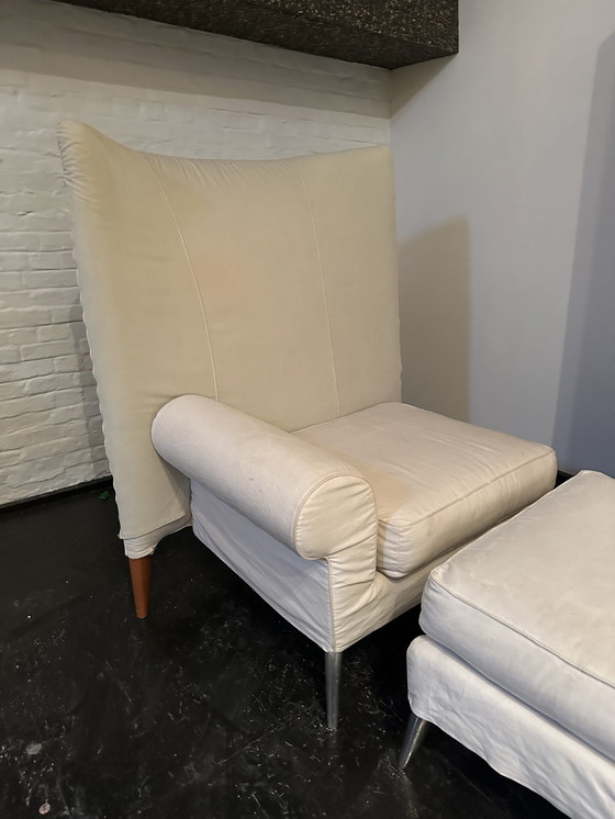 Image 1 of Philippe Starck White Chair W Ottoman Royalton Hotel Ny