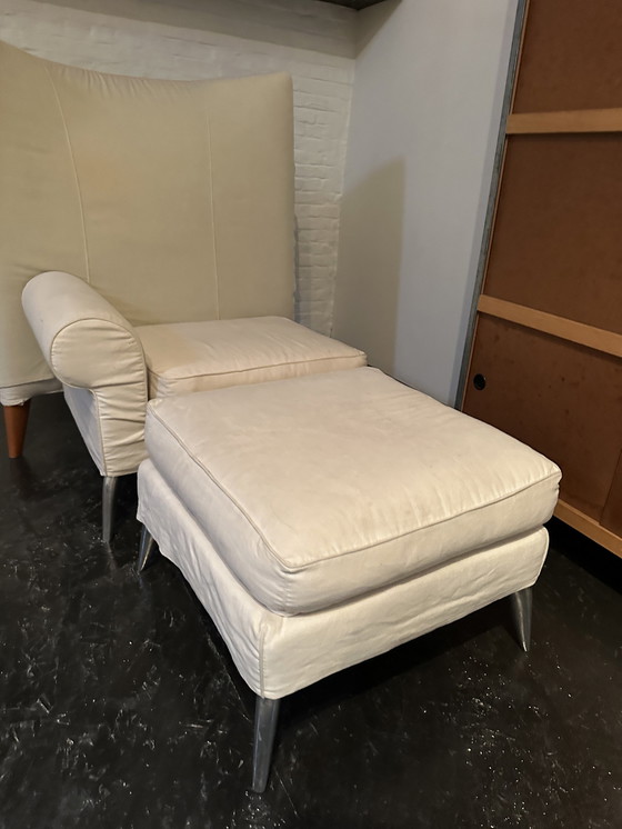 Image 1 of Philippe Starck White Chair W Ottoman Royalton Hotel Ny