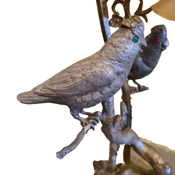 Image 1 of Lampe de table de style Maison Jansen avec oiseaux circa 1960