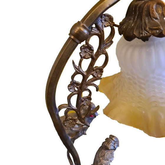 Image 1 of Lampe de table de style Maison Jansen avec oiseaux circa 1960