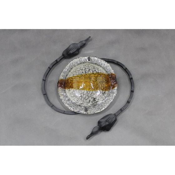 Image 1 of Sculpture murale italienne vintage avec abat-jour en verre, 1970