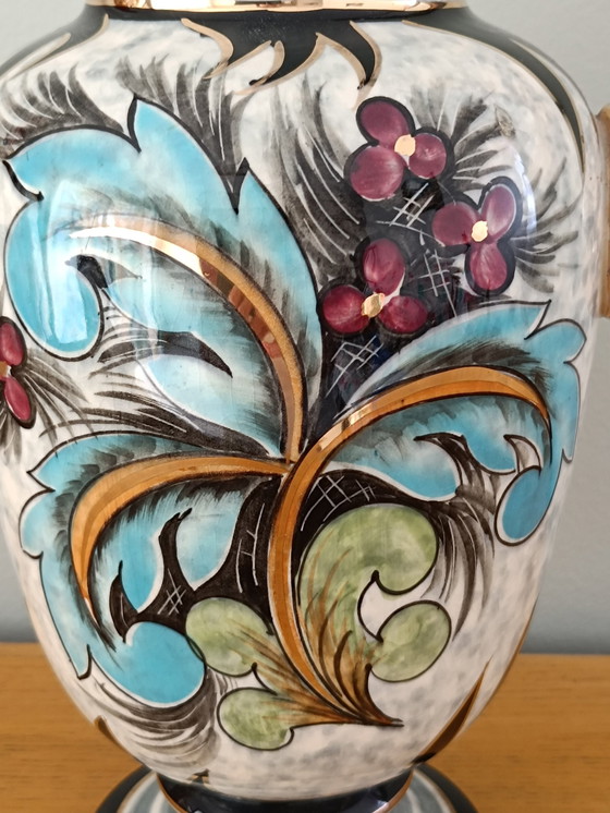 Image 1 of Vase Fait Main Aux Motifs Floraux 