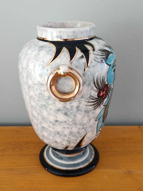 Image 1 of Vase Fait Main Aux Motifs Floraux 