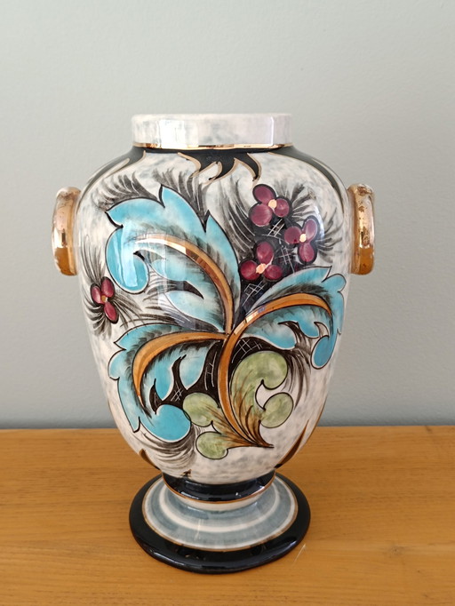 Vase Fait Main Aux Motifs Floraux 