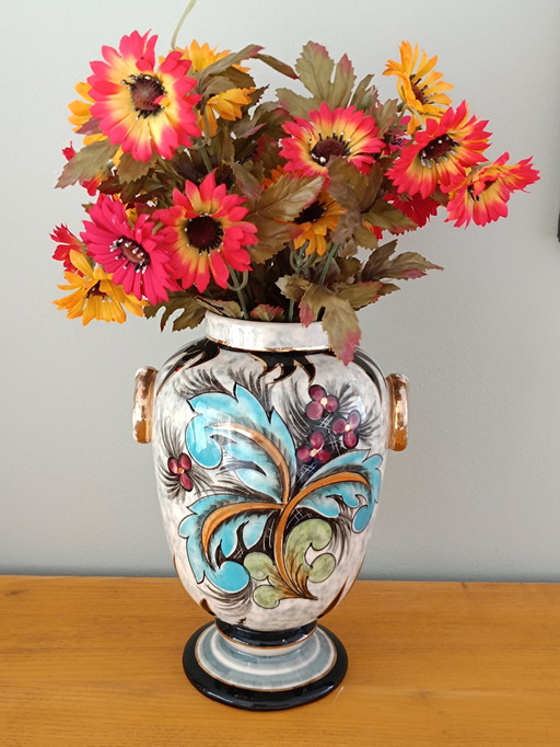 Vase Fait Main Aux Motifs Floraux 