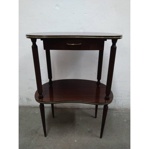 Table d'appoint vintage en acajou avec tiroir