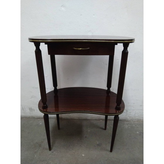 Image 1 of Table d'appoint vintage en acajou avec tiroir