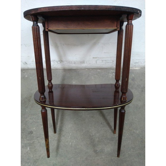 Image 1 of Table d'appoint vintage en acajou avec tiroir