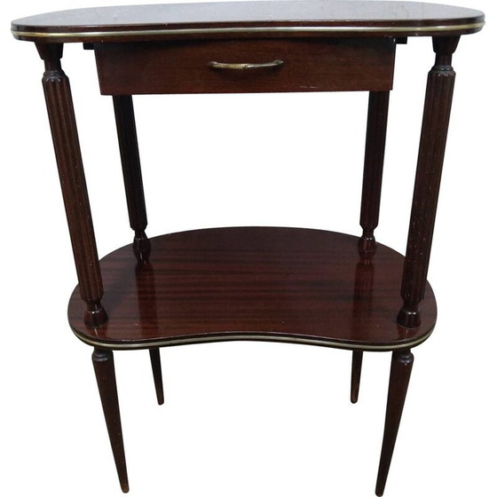 Image 1 of Table d'appoint vintage en acajou avec tiroir