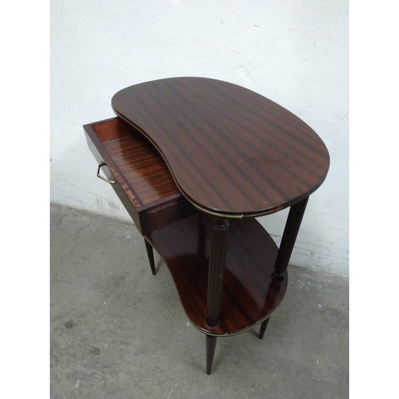 Image 1 of Table d'appoint vintage en acajou avec tiroir