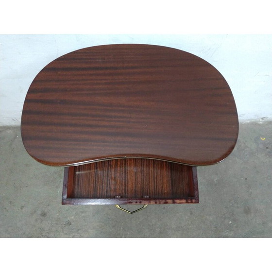 Image 1 of Table d'appoint vintage en acajou avec tiroir