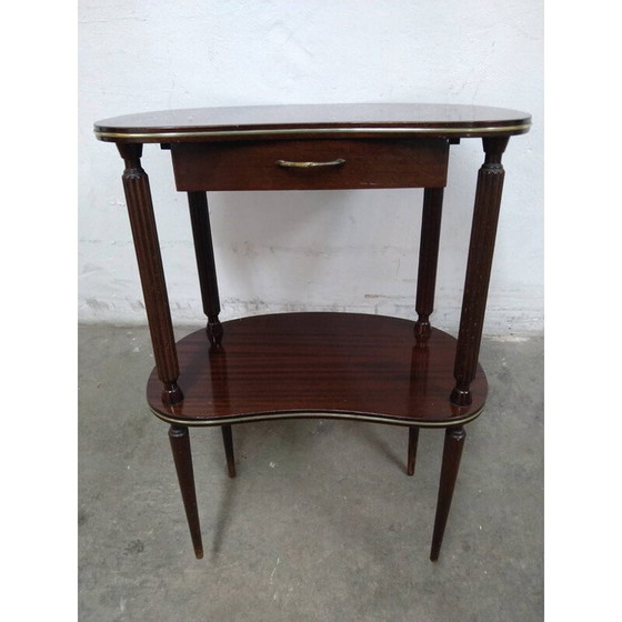 Image 1 of Table d'appoint vintage en acajou avec tiroir