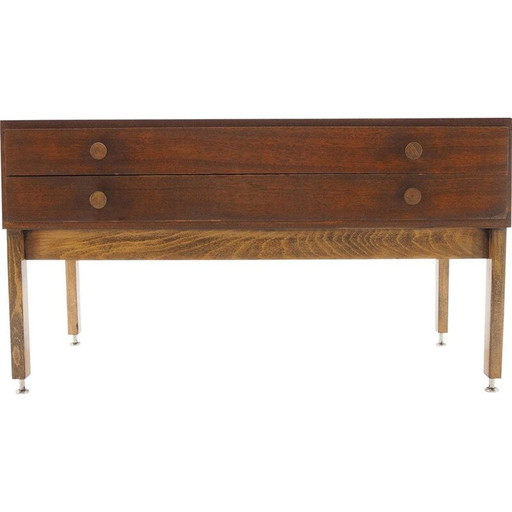 Commode vintage en bois et chrome, tchèque 1960