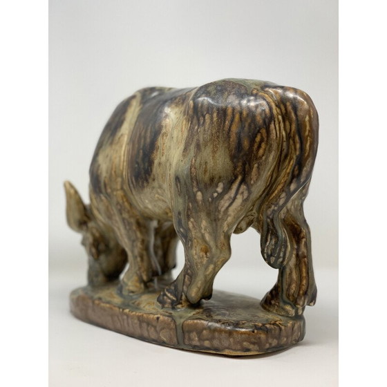 Image 1 of Vache en céramique vintage de Knud Kyhn, 1950