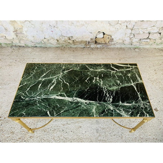 Image 1 of Table basse vintage en marbre vert, France 1960