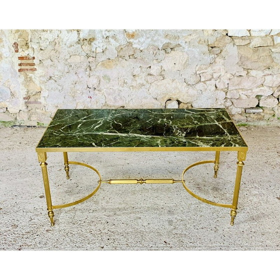 Image 1 of Table basse vintage en marbre vert, France 1960