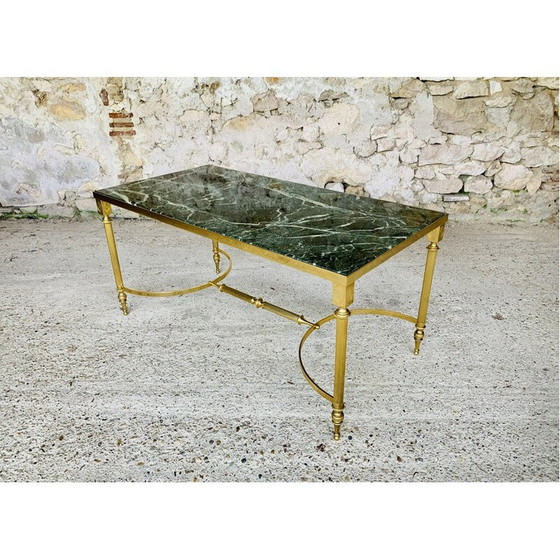 Image 1 of Table basse vintage en marbre vert, France 1960