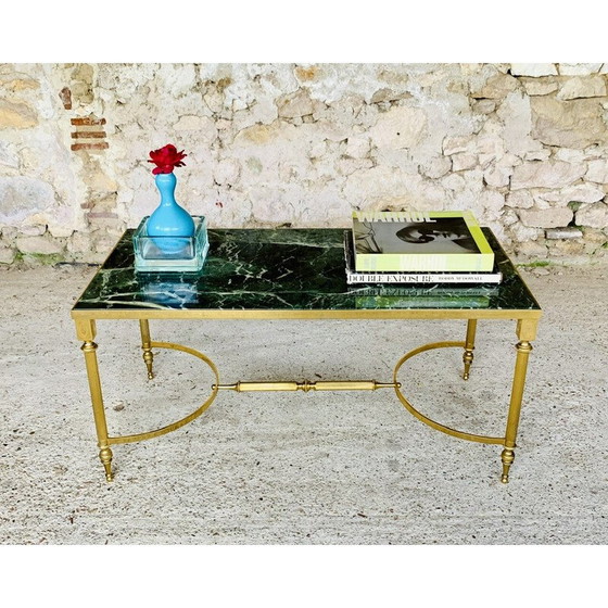 Image 1 of Table basse vintage en marbre vert, France 1960