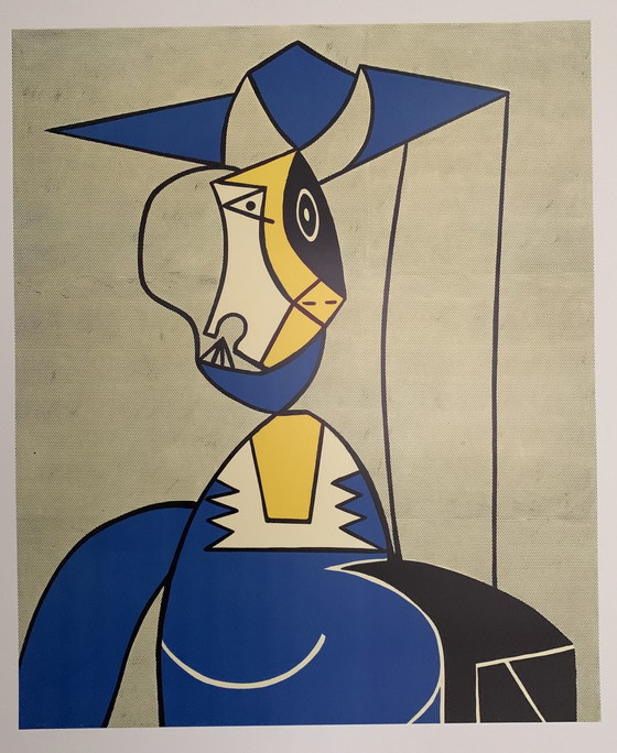 Image 1 of Roy Lichtenstein, lithographie couleur offset autorisée, haute qualité, édition limitée : "Woman With Hat 1963".