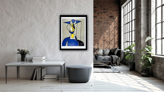 Image 1 of Roy Lichtenstein, lithographie couleur offset autorisée, haute qualité, édition limitée : "Woman With Hat 1963".