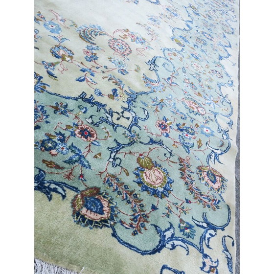 Image 1 of Tapis Kashan pistache clair du Mid Century