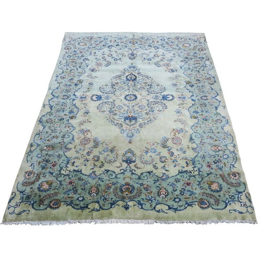 Tapis Kashan pistache clair du Mid Century
