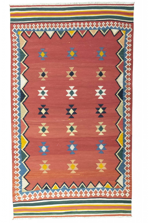 Kilim Ghashghaï tissé à la main - 269 X 155 cm - Art nomade intemporel