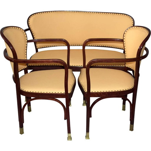 Ensemble de salon vintage Kohn No.717 par Gustav Siegel