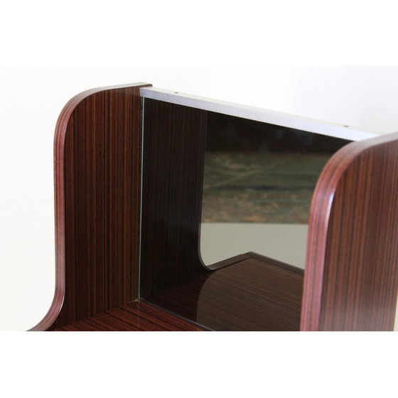 Image 1 of Tables de chevet italiennes modernes des années 1970 en palissandre et verre – Lot de 2