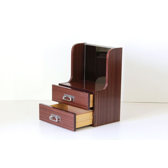 Image 1 of Tables de chevet italiennes modernes des années 1970 en palissandre et verre – Lot de 2