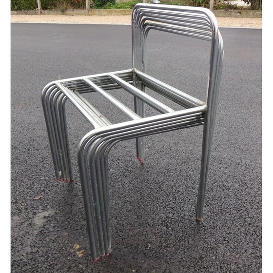 Image 1 of Ensemble de 6 chaises vintage en métal chromé, 1970