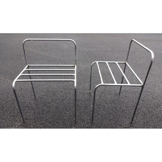 Image 1 of Ensemble de 6 chaises vintage en métal chromé, 1970
