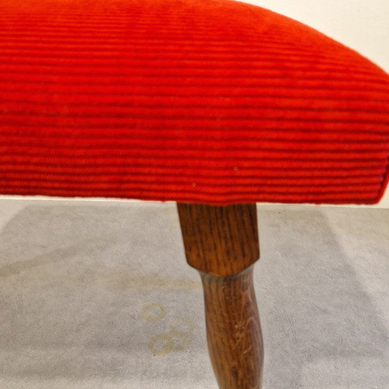 Image 1 of Tabouret Vintage 60's Nouveau Tabouret Tapissé Tabouret