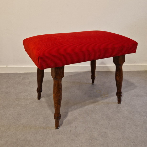 Image 1 of Tabouret Vintage 60's Nouveau Tabouret Tapissé Tabouret