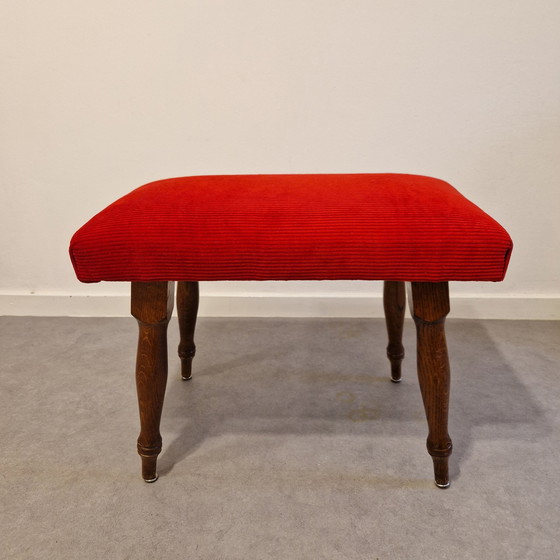 Image 1 of Tabouret Vintage 60's Nouveau Tabouret Tapissé Tabouret