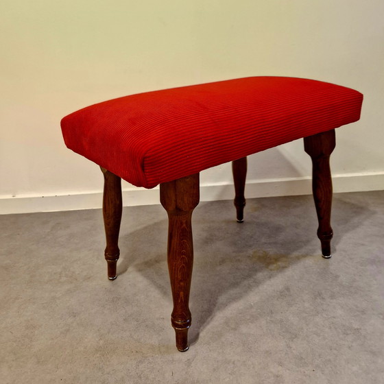 Image 1 of Tabouret Vintage 60's Nouveau Tabouret Tapissé Tabouret