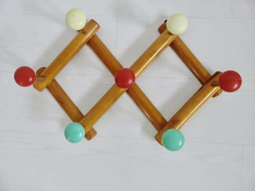 Porte Manteau Accordéon Boules Couleurs Années 60