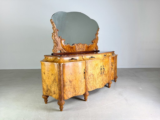 Buffet italien baroque tardif Rococo Sideboard Mobili Cantù noyer 1920 Ii