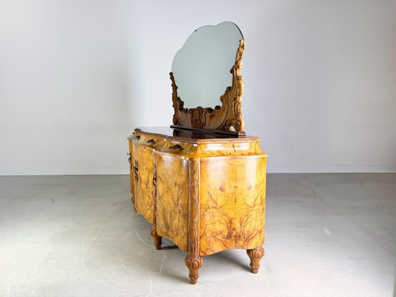 Image 1 of Buffet italien baroque tardif Rococo Sideboard Mobili Cantù noyer 1920 Ii