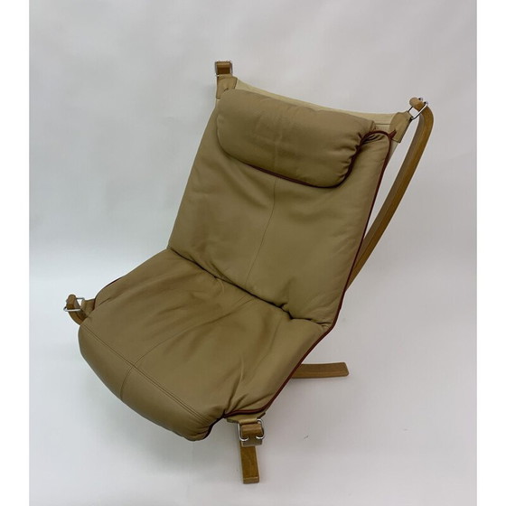 Image 1 of Fauteuil en cuir Falcon vintage par Sigurd Ressel pour Vatne Møbler, 1970