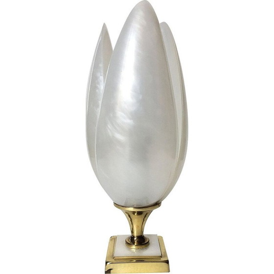 Image 1 of Lampe Tulipe vintage en polycarbonate blanc par Laurent Rougier, 1970